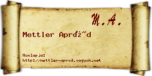 Mettler Apród névjegykártya